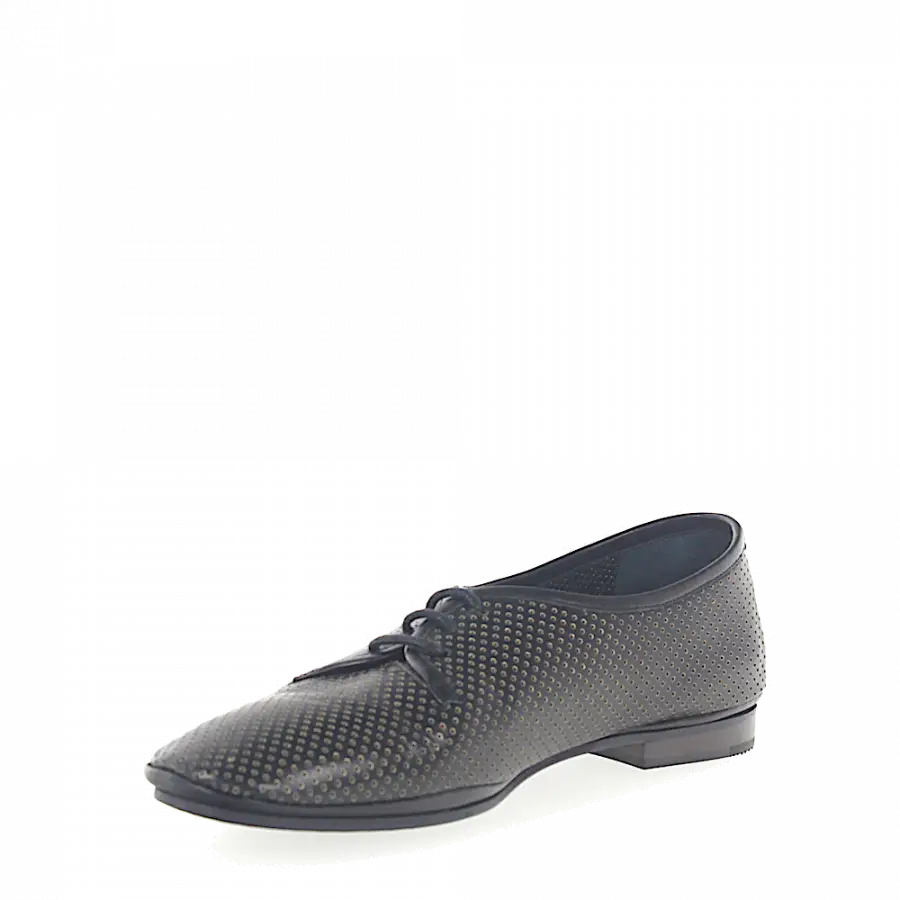 Truman's - Schnürschuhe 8100 Kalbsleder Lochmuster gold schwarz - schwarz