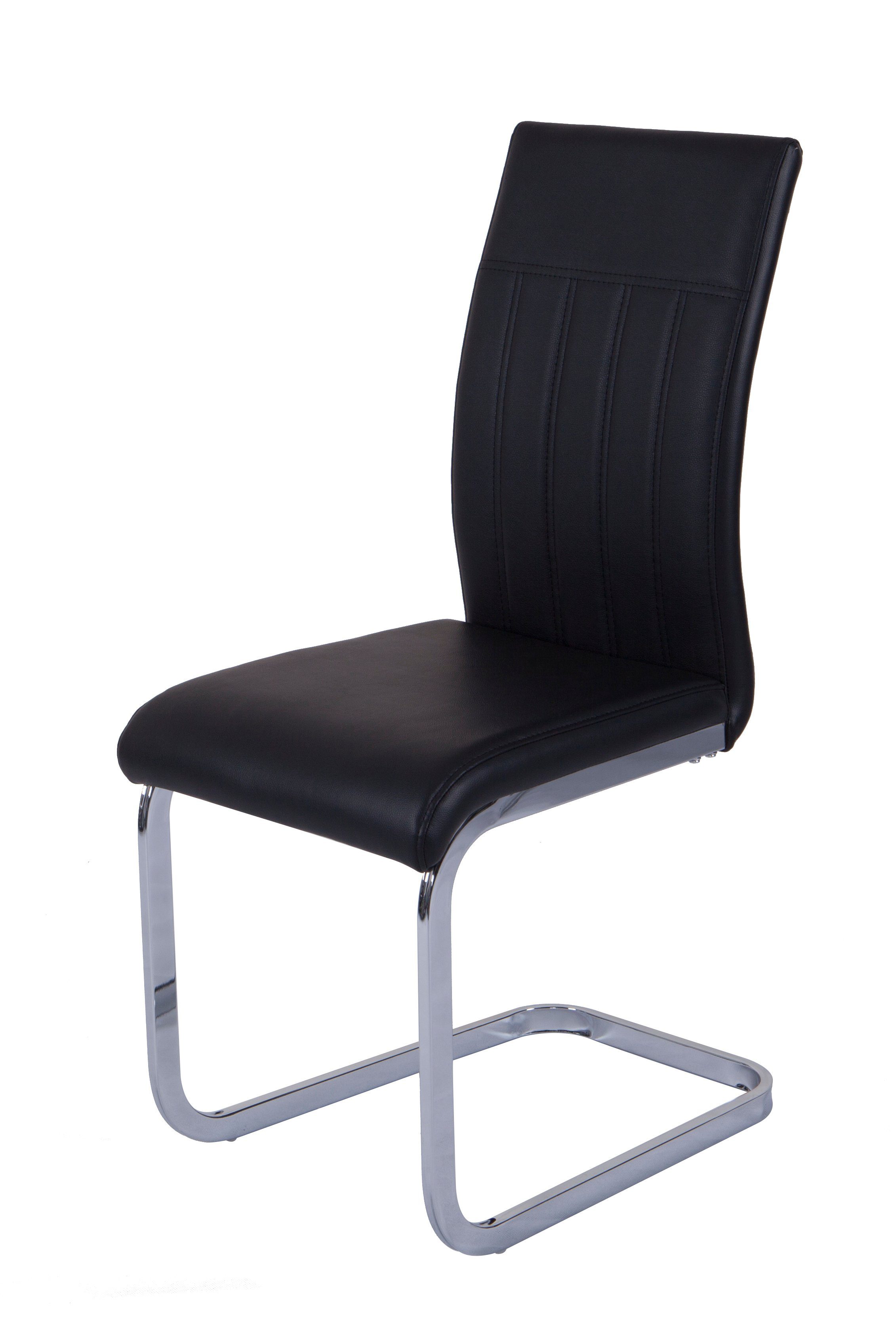 Homexperts Freischwinger FRANCIS (2 St), Kunstleder Schwarz, B43,5xT56xH100cm