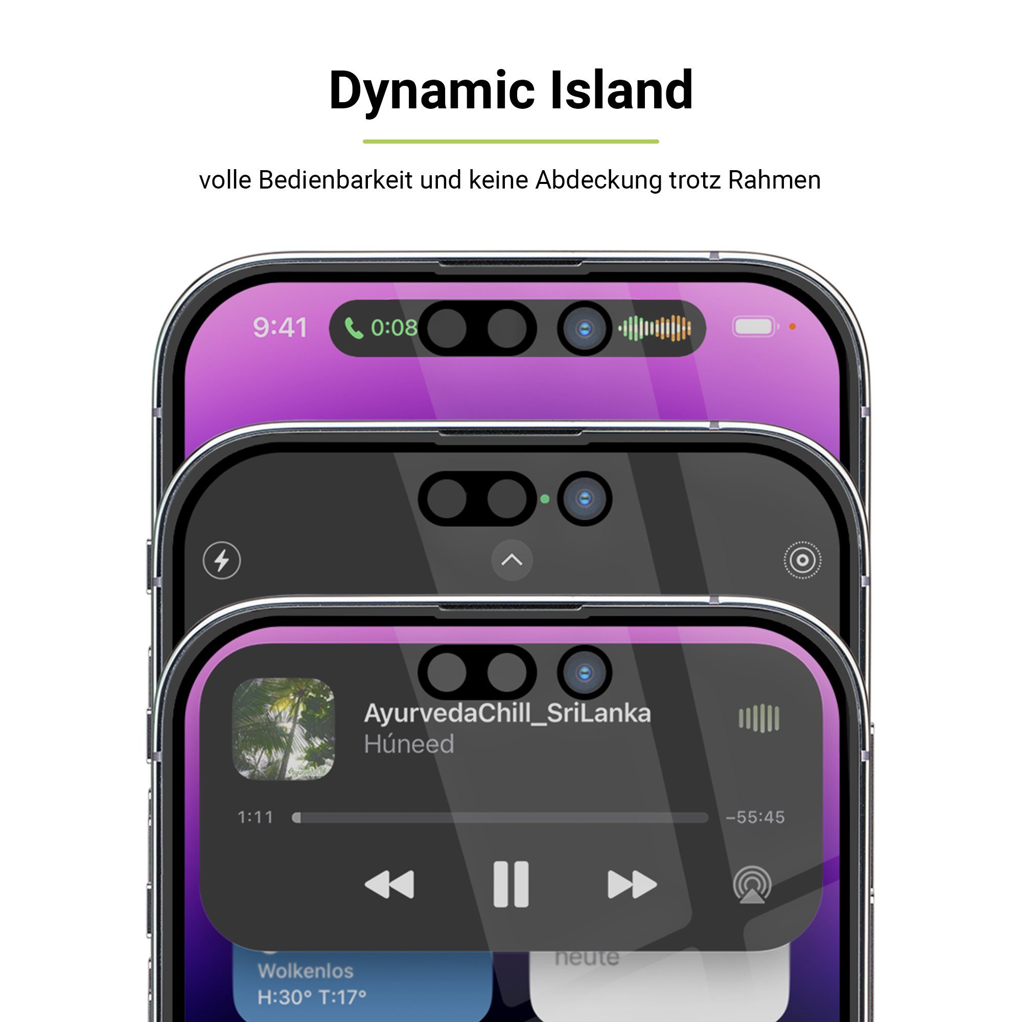 Artwizz Sichtschutzfolie PrivacyGlass, Displayschutz mit Blickschutz aus 100% Sicherheitsglas, iPhone 15