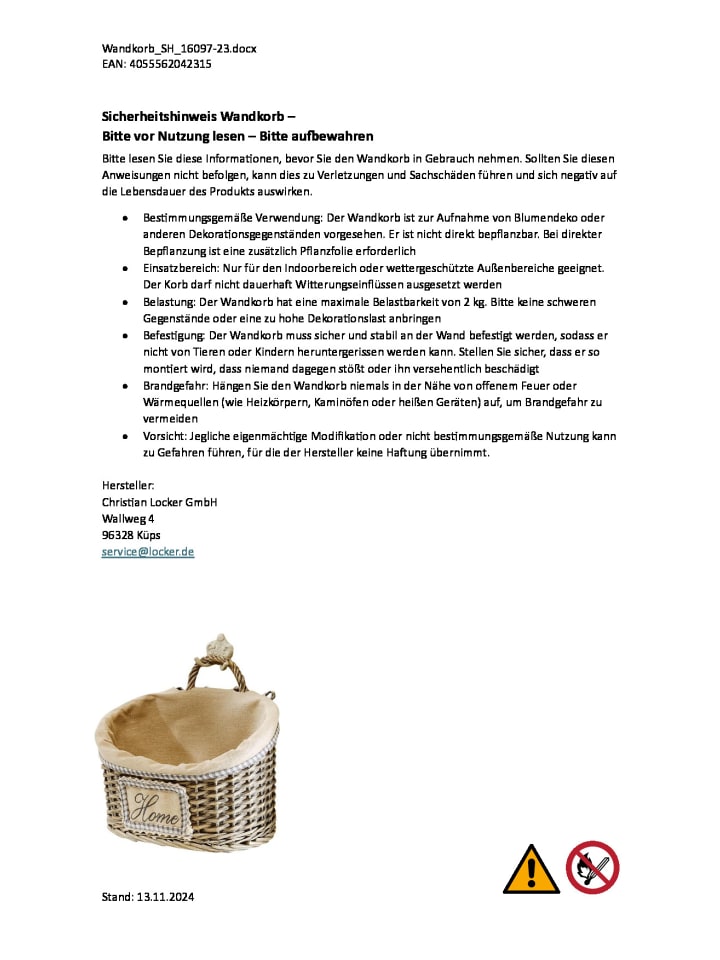 kobolo Wandobjekt WEAVEWALLBASK in Braun günstig kaufen onesize