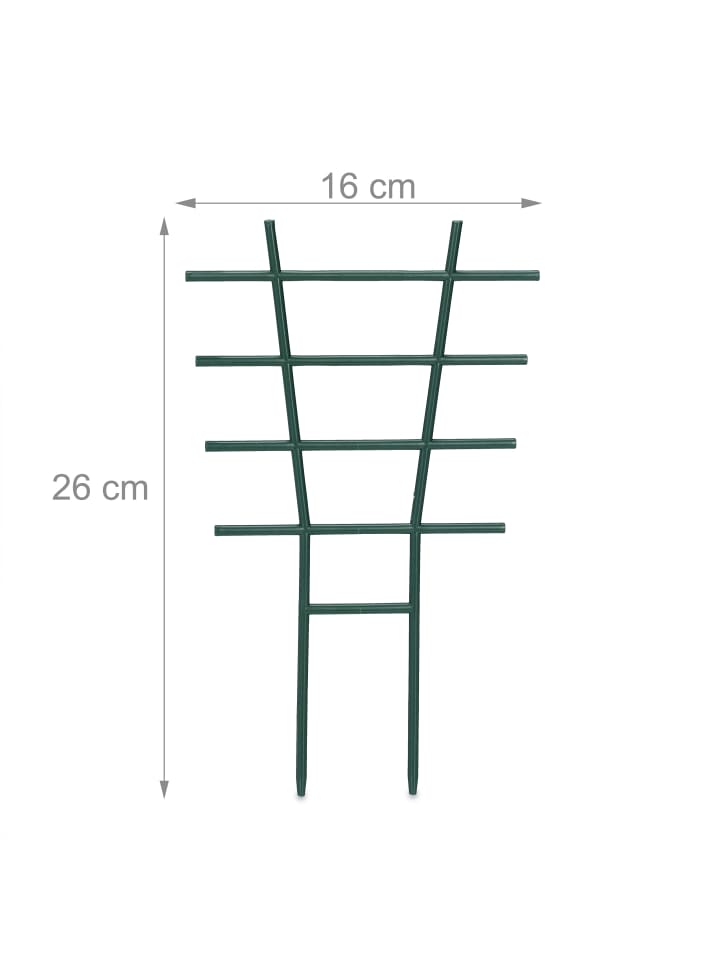 relaxdays 12 x Pflanzenstütze in Grün - (B)16 x (H)26 x (T)1,5 cm günstig kaufen onesize