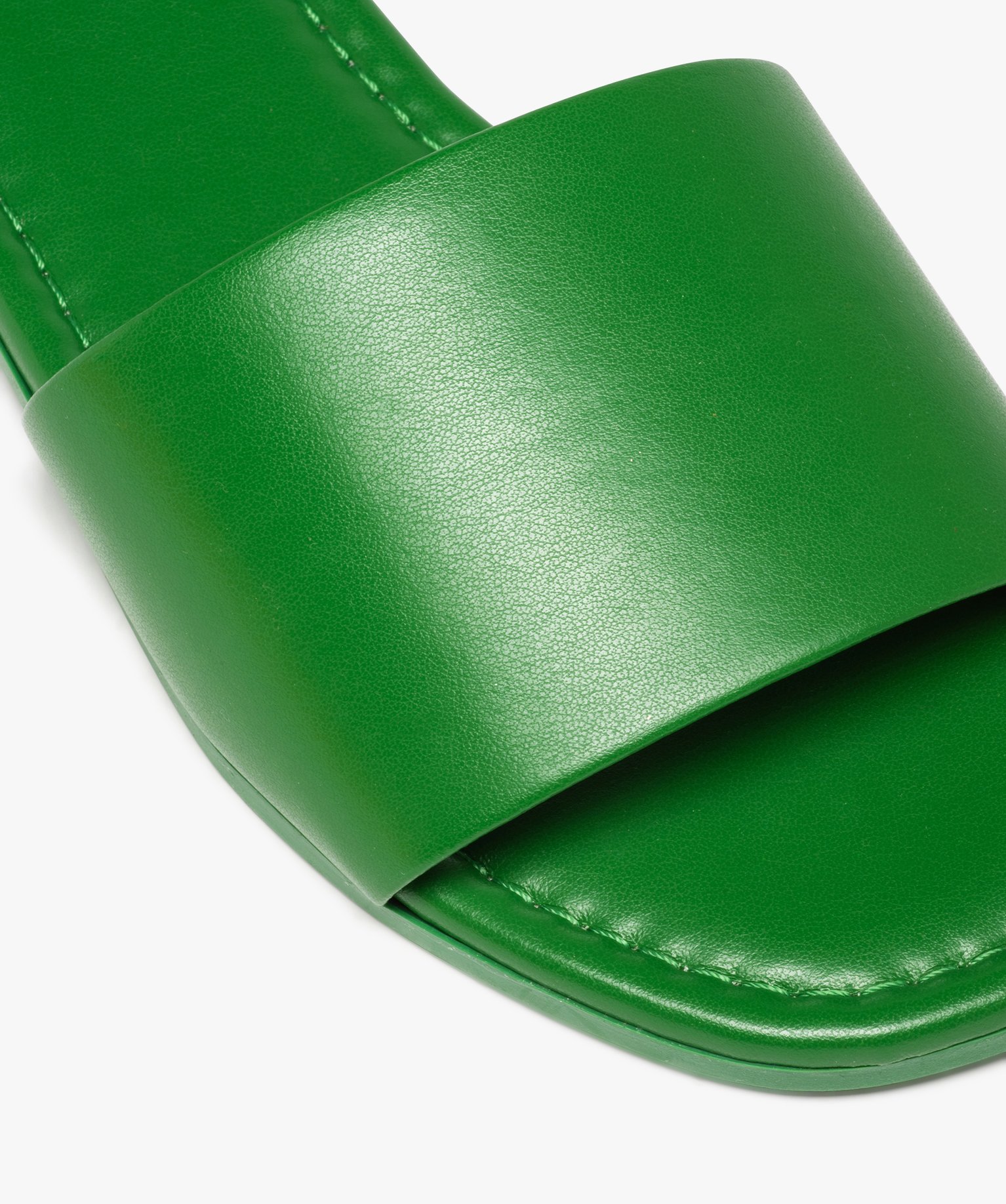 Mules femme unies à talon plat et bride droite vert | GEMO