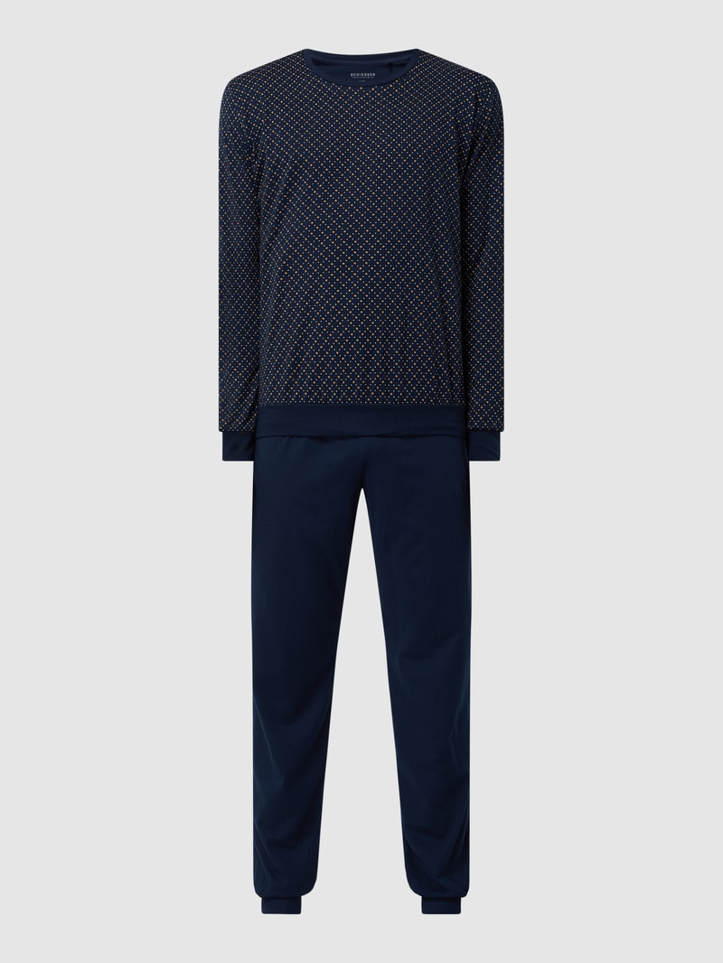Pyjama aus Baumwolle in marineblau