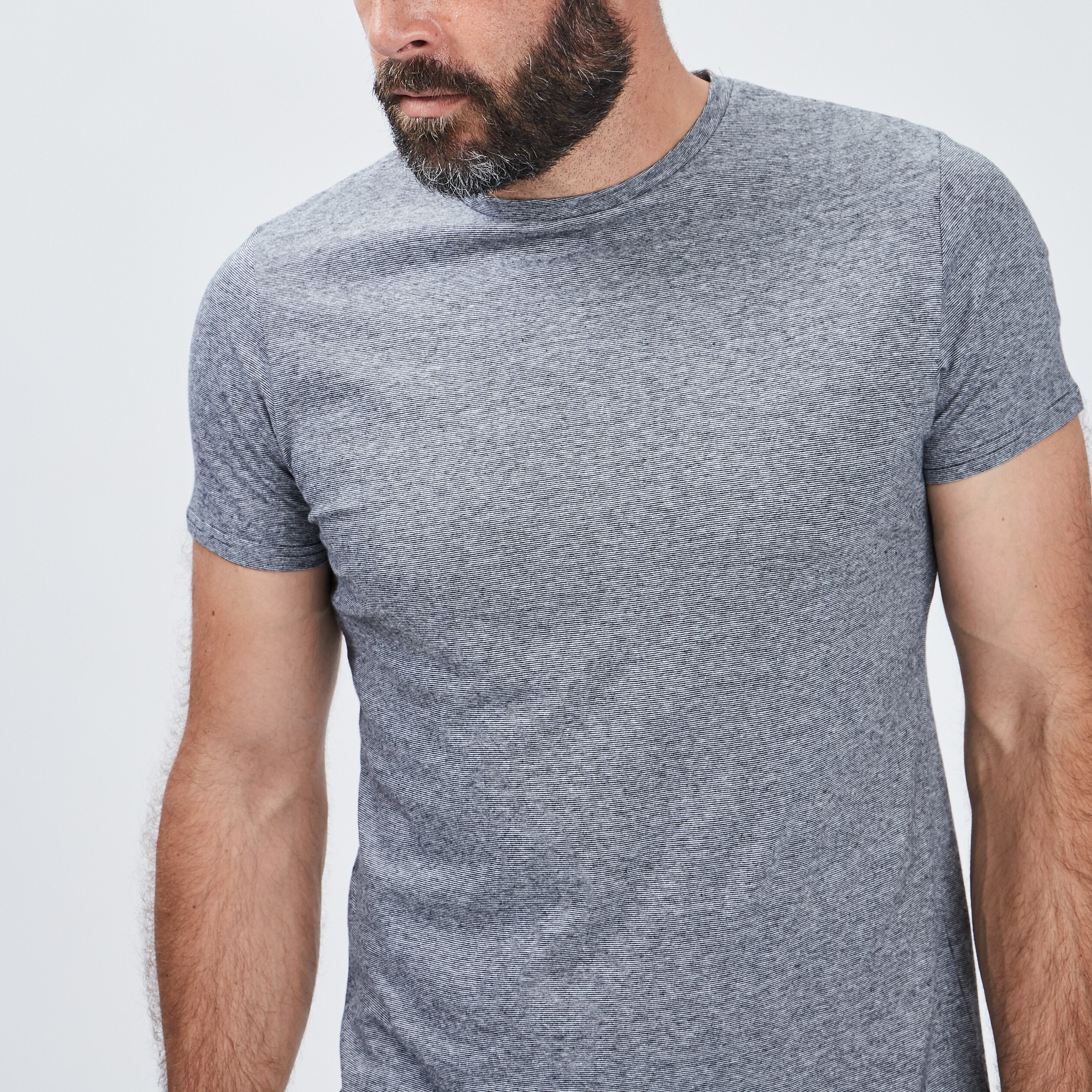T-shirt coton manches courtes gris foncé homme | La Halle