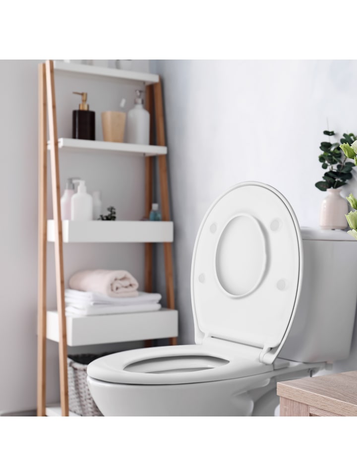 relaxdays WC Sitz mit Kindersitz in Weiß - (B)36,5 x (T)44,5 cm günstig kaufen onesize