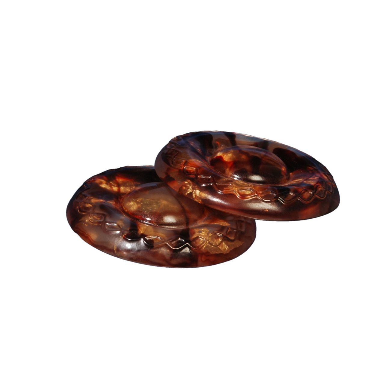 Bella Casa Dekomagnet Magnet Kühlschrankmagnet Pinnwandmagnet, Ø 62 mm, bernstein, 2 Stück