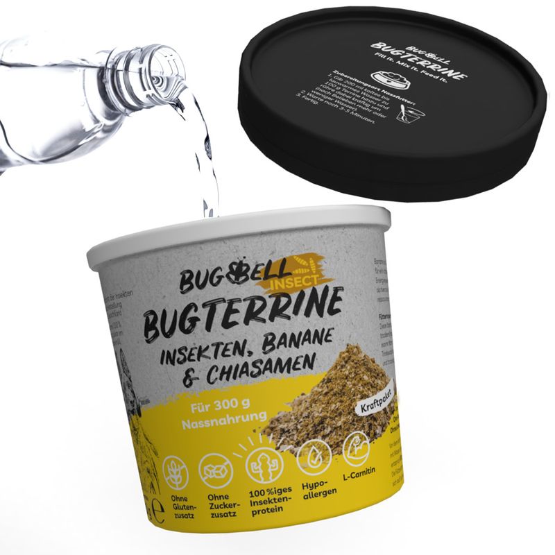 BugBell BugTerrine Adult Insekten, Banane und Chiasamen