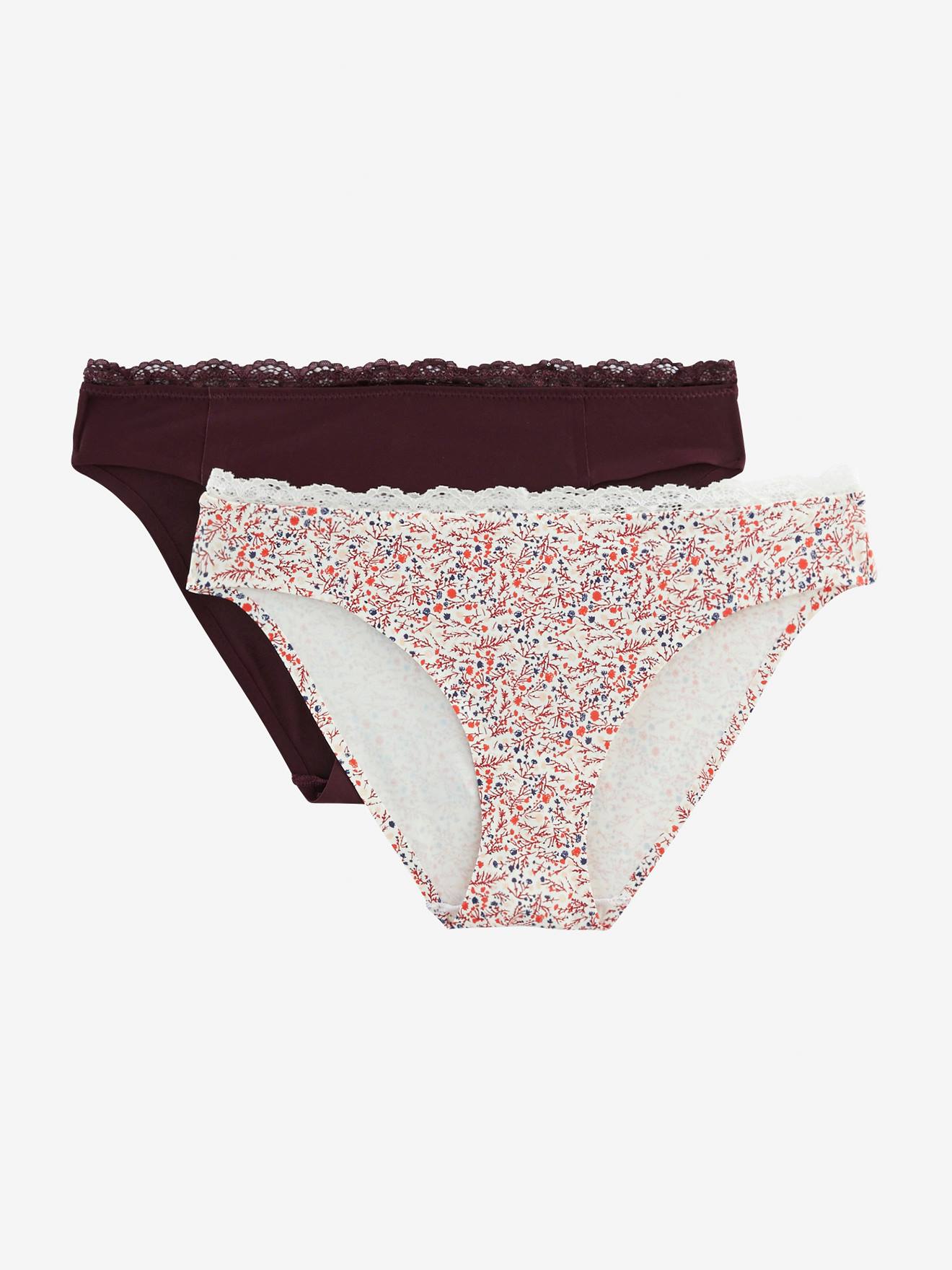 Lot de 2 shorties bordeaux