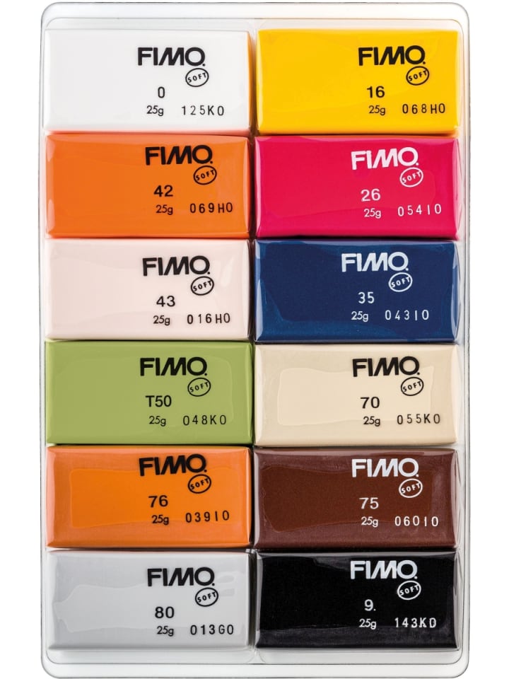 Staedtler Modelliermasse Fimo soft -Natural Colours- sortiert 12x 25g günstig kaufen onesize