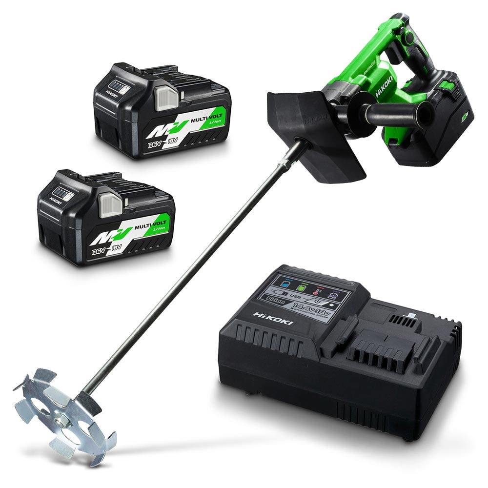 Kit misturador de pá HiKOKI 36V 2 x 5,0 Ah/2,5 Ah UM36DA(HRZ)
