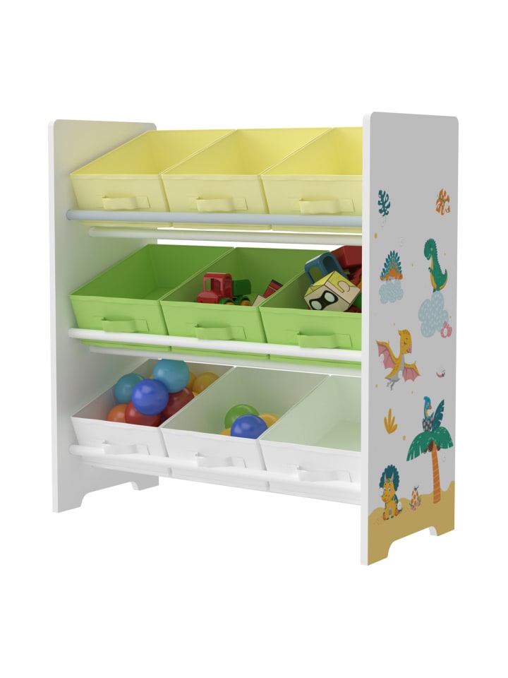 en.casa Kinderregal Boiro in Gelb Grün (H)59.5cm (B)62cm (T)29.5cm günstig kaufen onesize