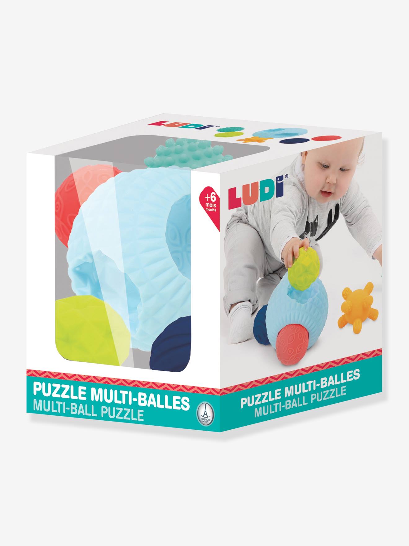 Balle puzzle atome LUDI multicolore
