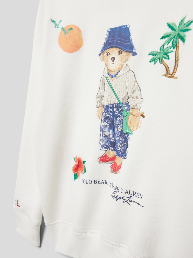 Sweatshirt mit Motiv-Print in offwhite