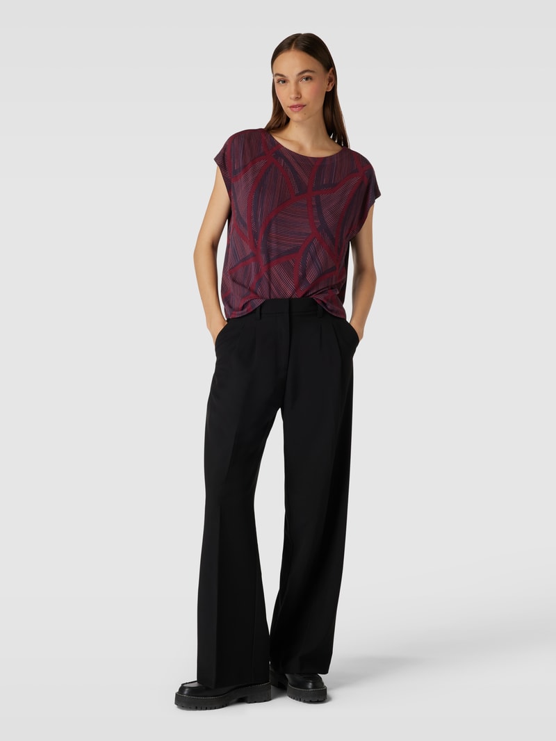 Blusenshirt mit Allover-Muster in bordeaux rot