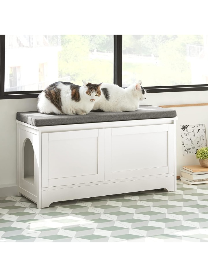 SoBuy Katzenhaus in Weiß - (B)90 x (H)44 x (T)36cm günstig kaufen onesize