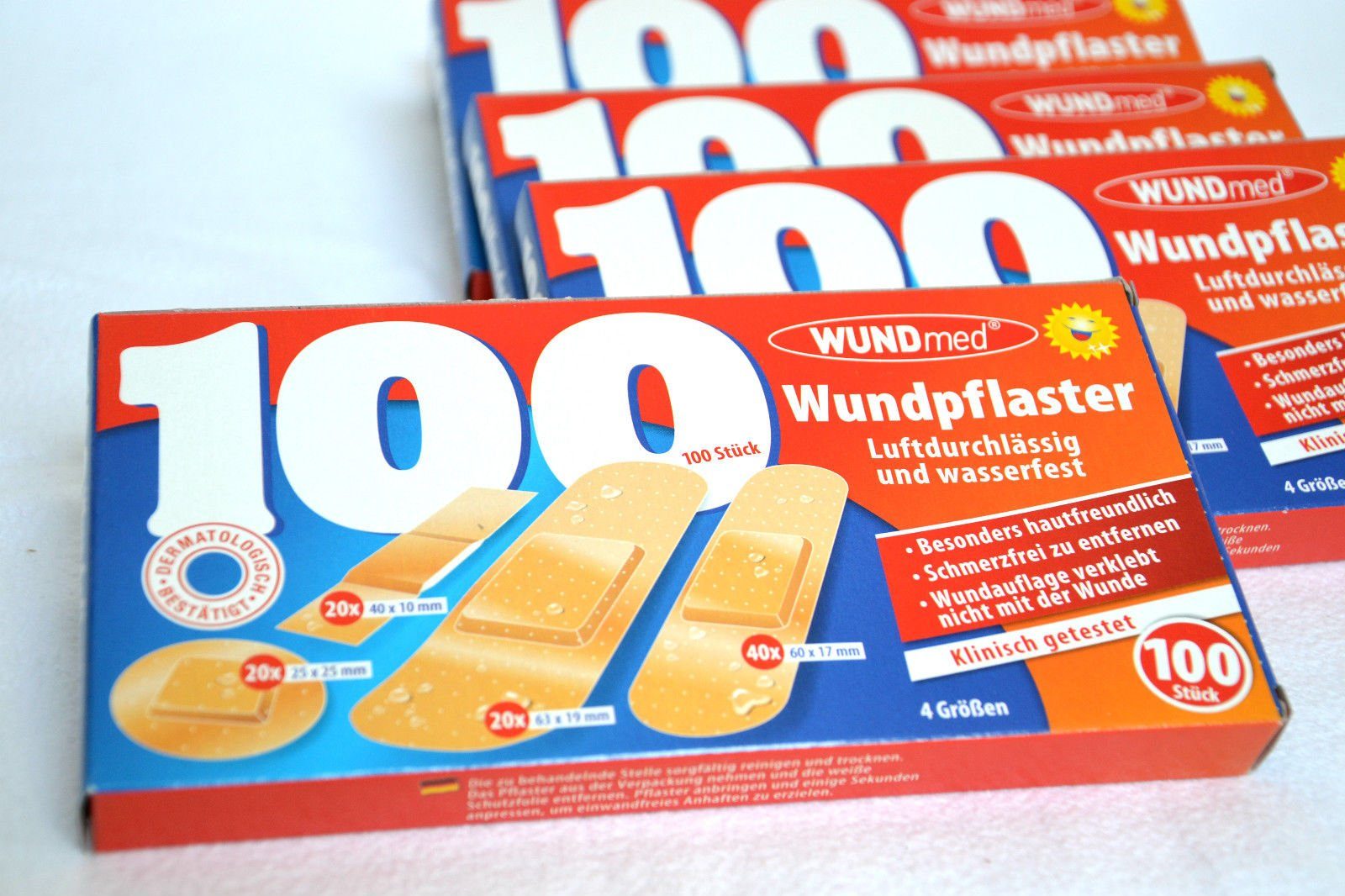 Wundmed Fixierpflaster Wundpflaster 10 x 100 = 1000 Stück Pflaster Set Großpackung Fingerpfl