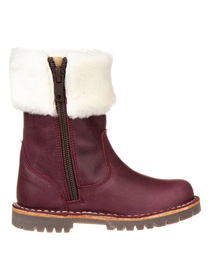 POM POM Leder-Winterboots in Bordeaux günstig kaufen