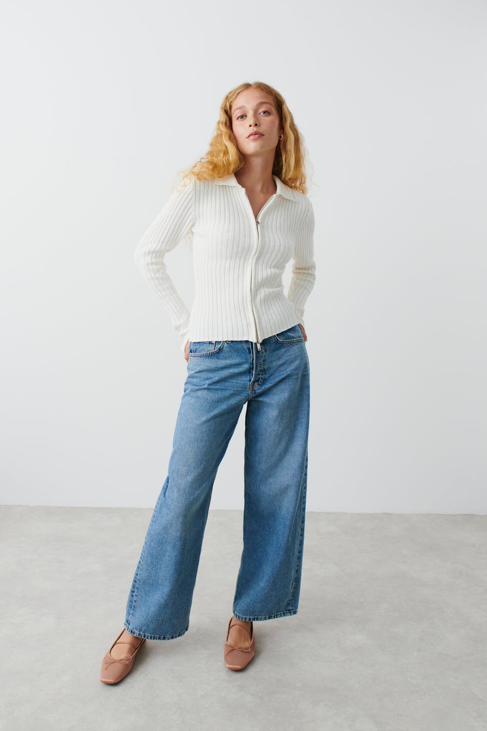 Knitted zip cardigan