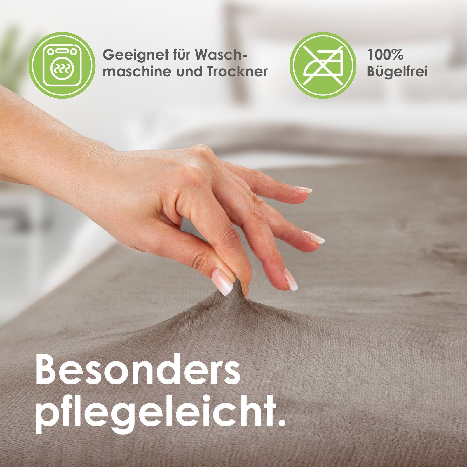 Spannbettlaken Cashmere Touch Spannbetttuch Super Soft Bettlaken, heimtexland, Microfaser, Gummizug: rundum, kuschelig weich I Rundum-Gummizug I Matratzenhöhe bis 25 cm I