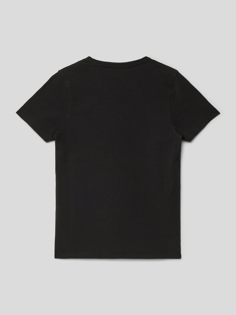 T-Shirt aus Baumwoll-Mix in schwarz