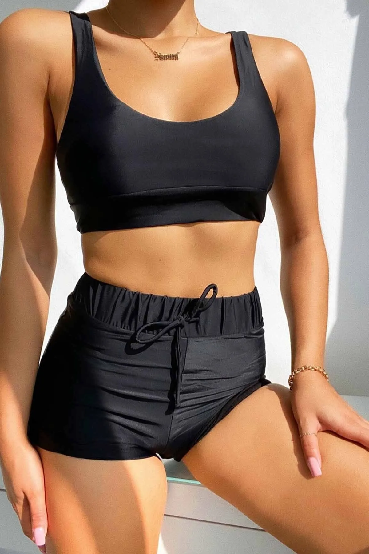 Angelsin  Badeshorts - Schwarz - Unifarben