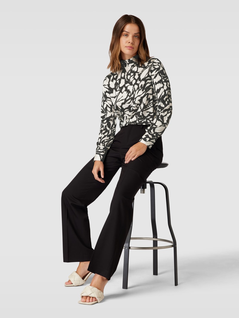 Bluse mit Allover-Muster Modell 'ROMINA' in schwarz