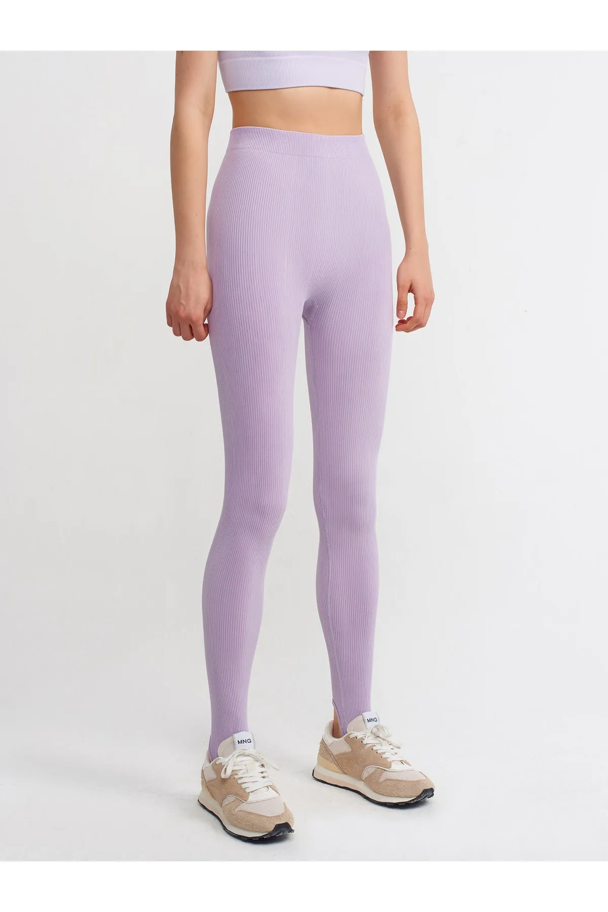 Dilvin  7923 – Strumpfhose mit Absatz und Stone Washed-Flieder