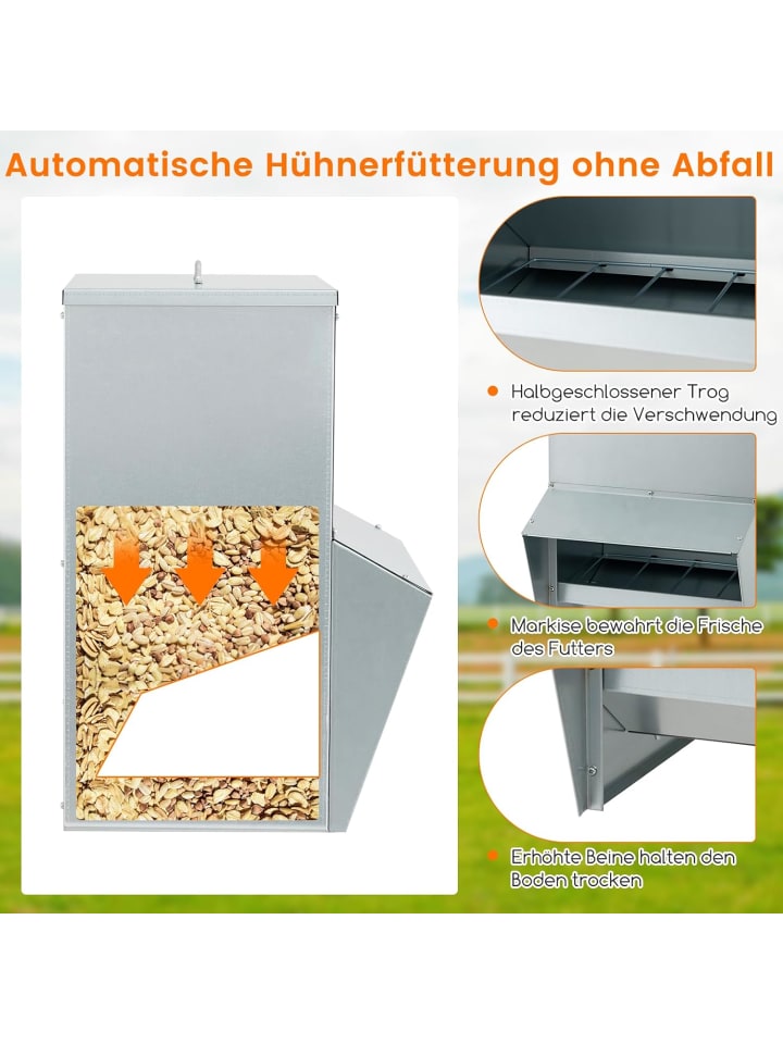 COSTWAY Futterautomat 35x35x54,5cm in Silber günstig kaufen onesize
