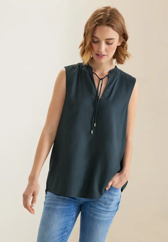 Street One Ärmellose Bluse mit Rüschen