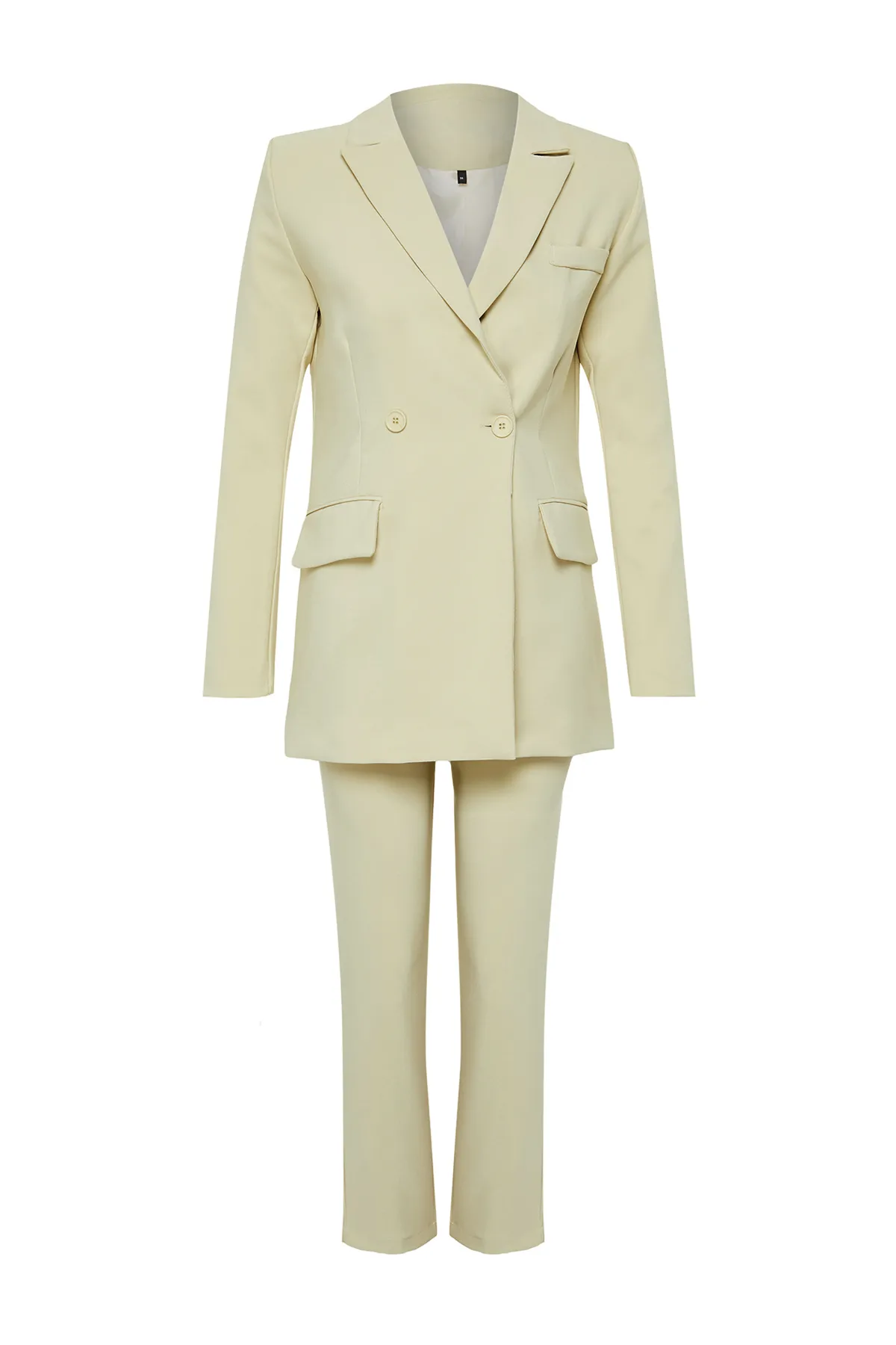 Trendyol Modest  Khakifarbenes Set aus Blazer und Hose – gewebt TCTAW23US00132