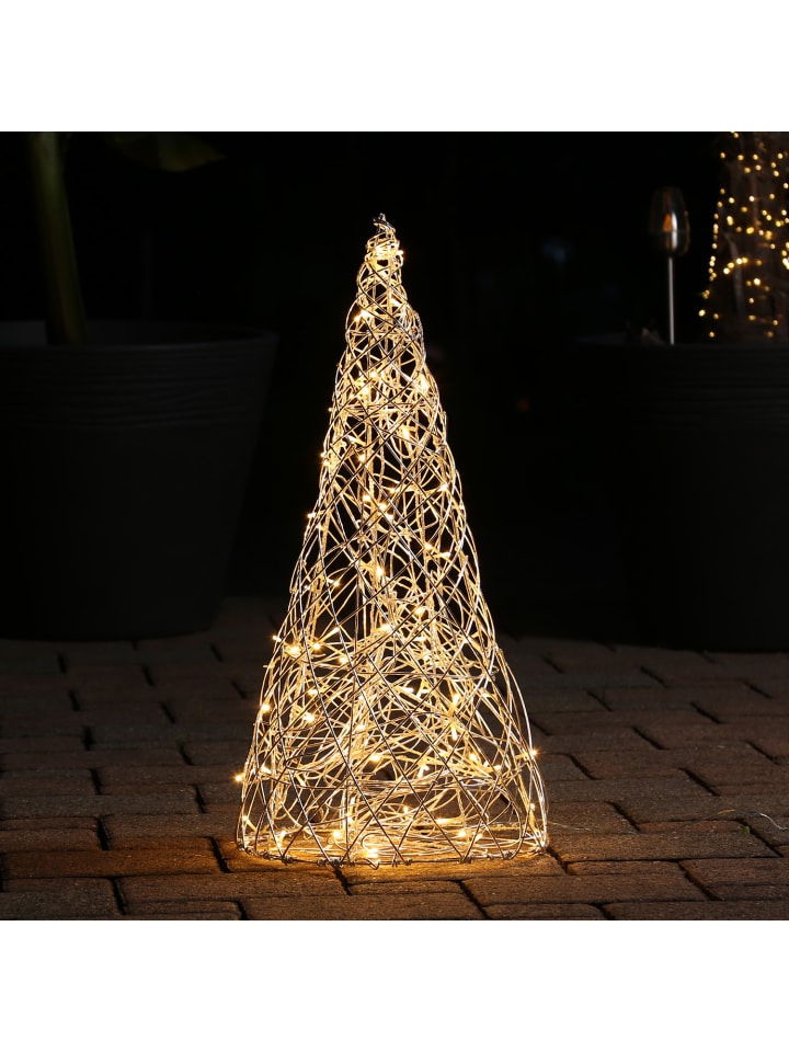 MARELIDA LED 3D Kegel Gartenleuchte in silber - H: 70cm günstig kaufen onesize