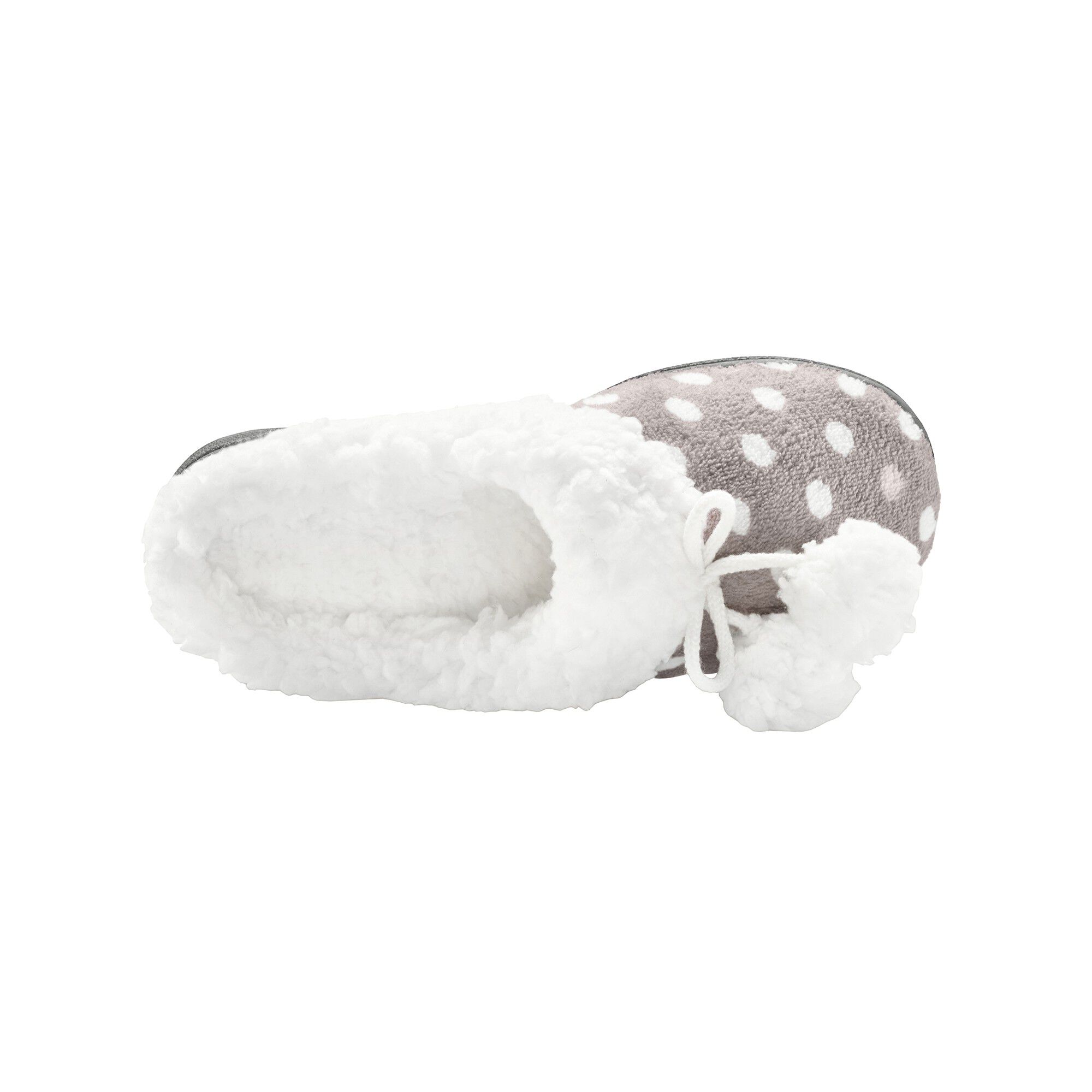Chaussons mules polaires imprimées pois