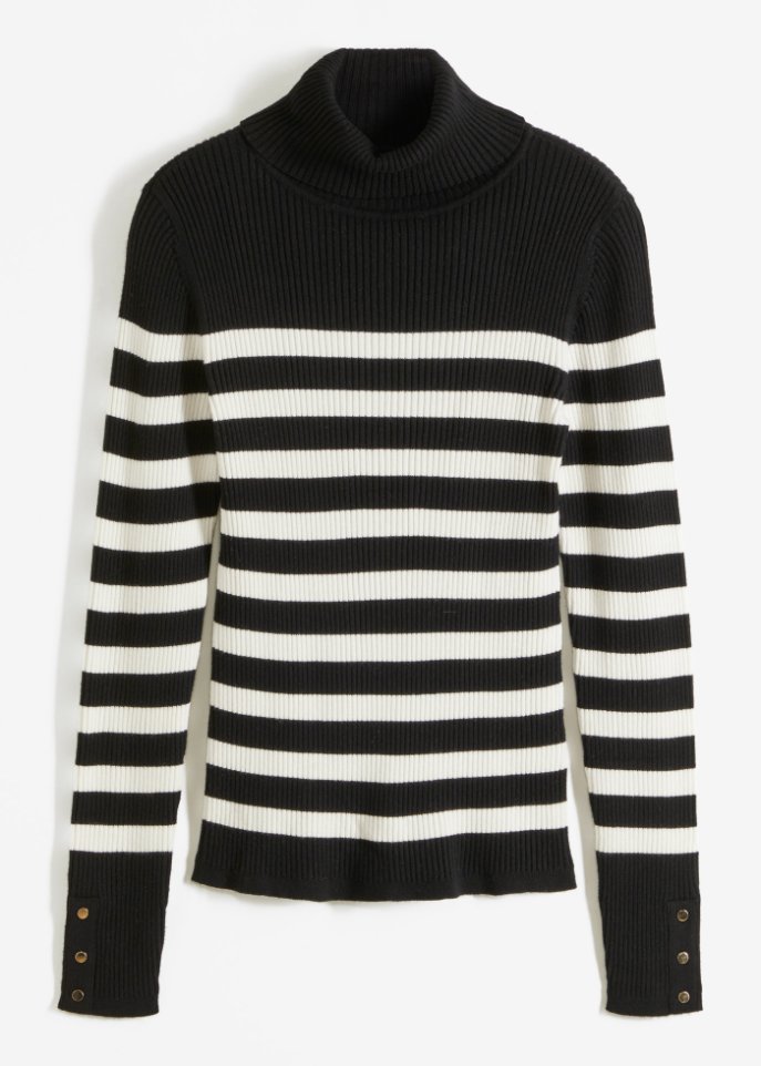 Gestreifter Rollkragenpullover