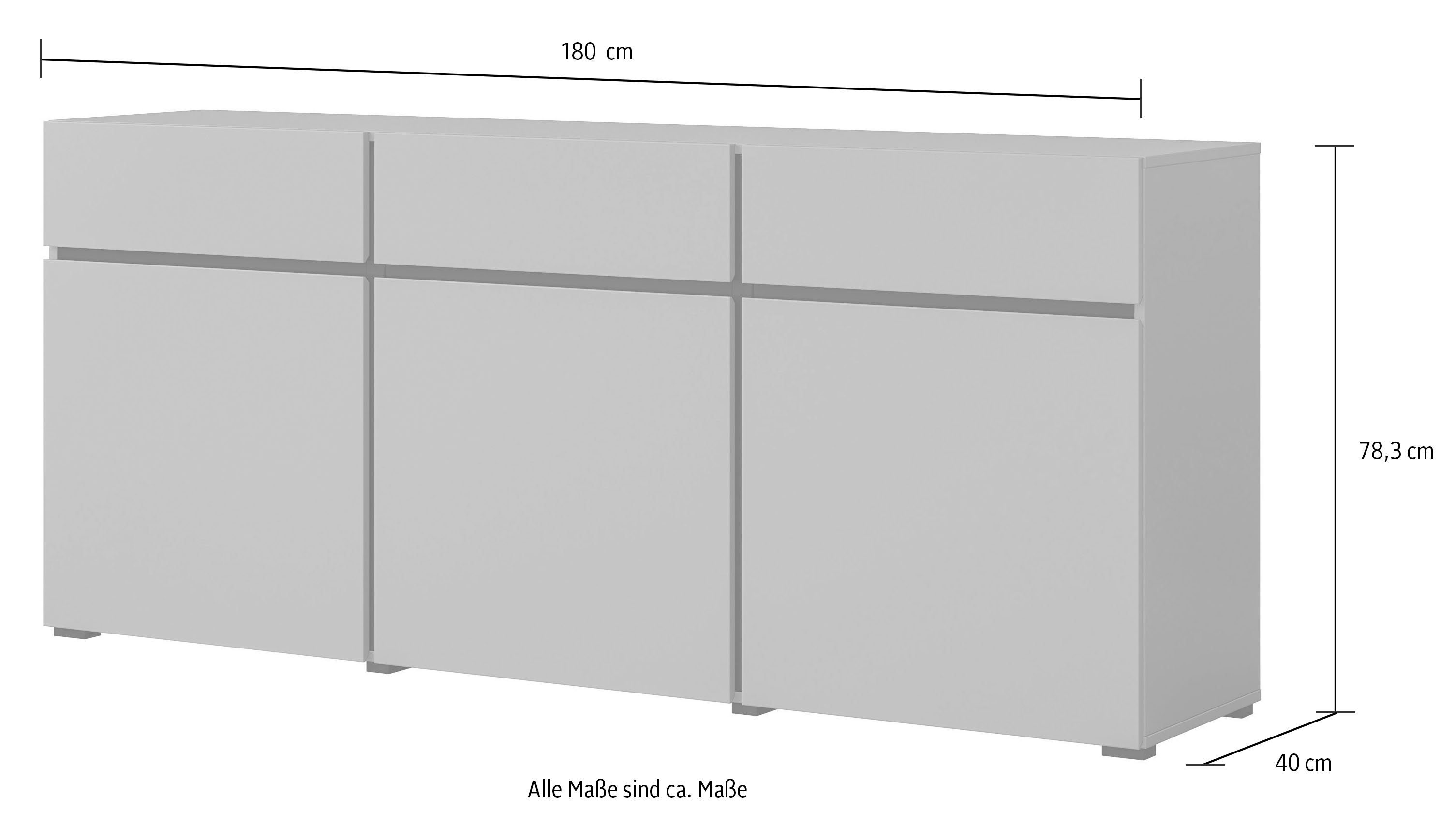 INOSIGN Sideboard Cross, Breite 180 cm