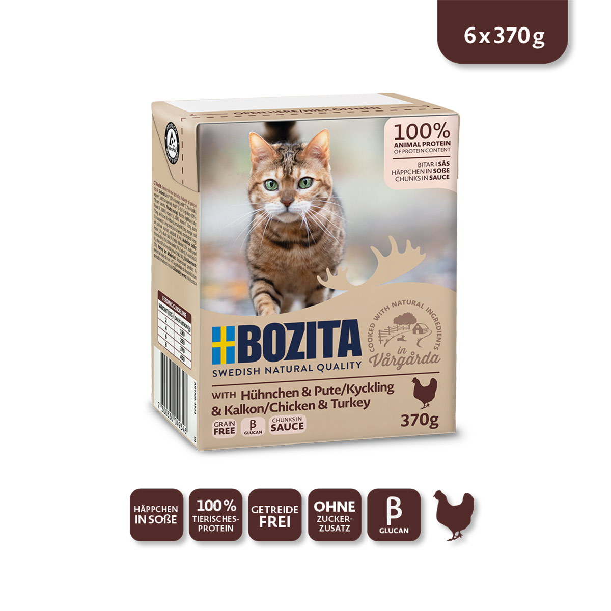Bozita Tetra Häppchen in Soße mit Hühnchen & Pute bei ZooRoyal