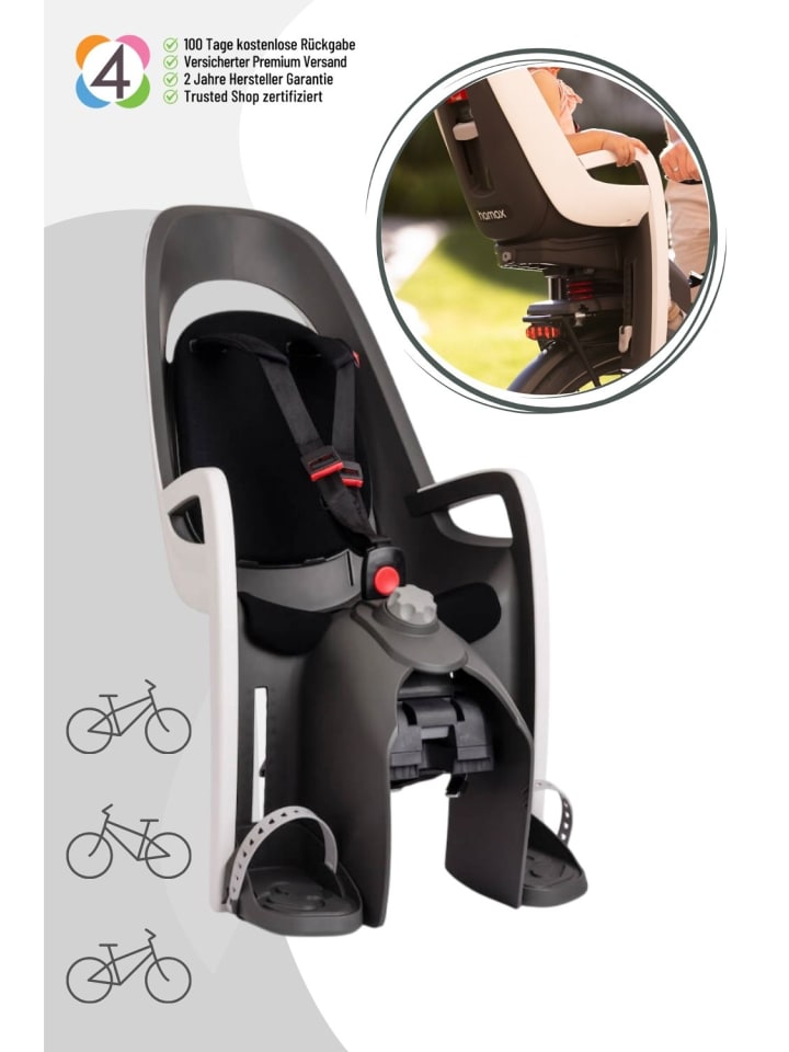 Hamax Hamax Caress Fahrradkindersitz inkl. Gepäckträger-Adapter - Farbe: Grey / White / Black günstig kaufen