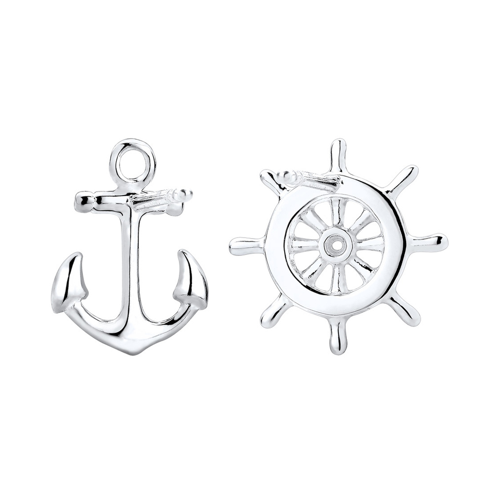 Elli Elli Boucles d'Oreilles Femmes Clous d'oreilles Pilote Ancre Maritime en Argent S Boucles d'oreilles