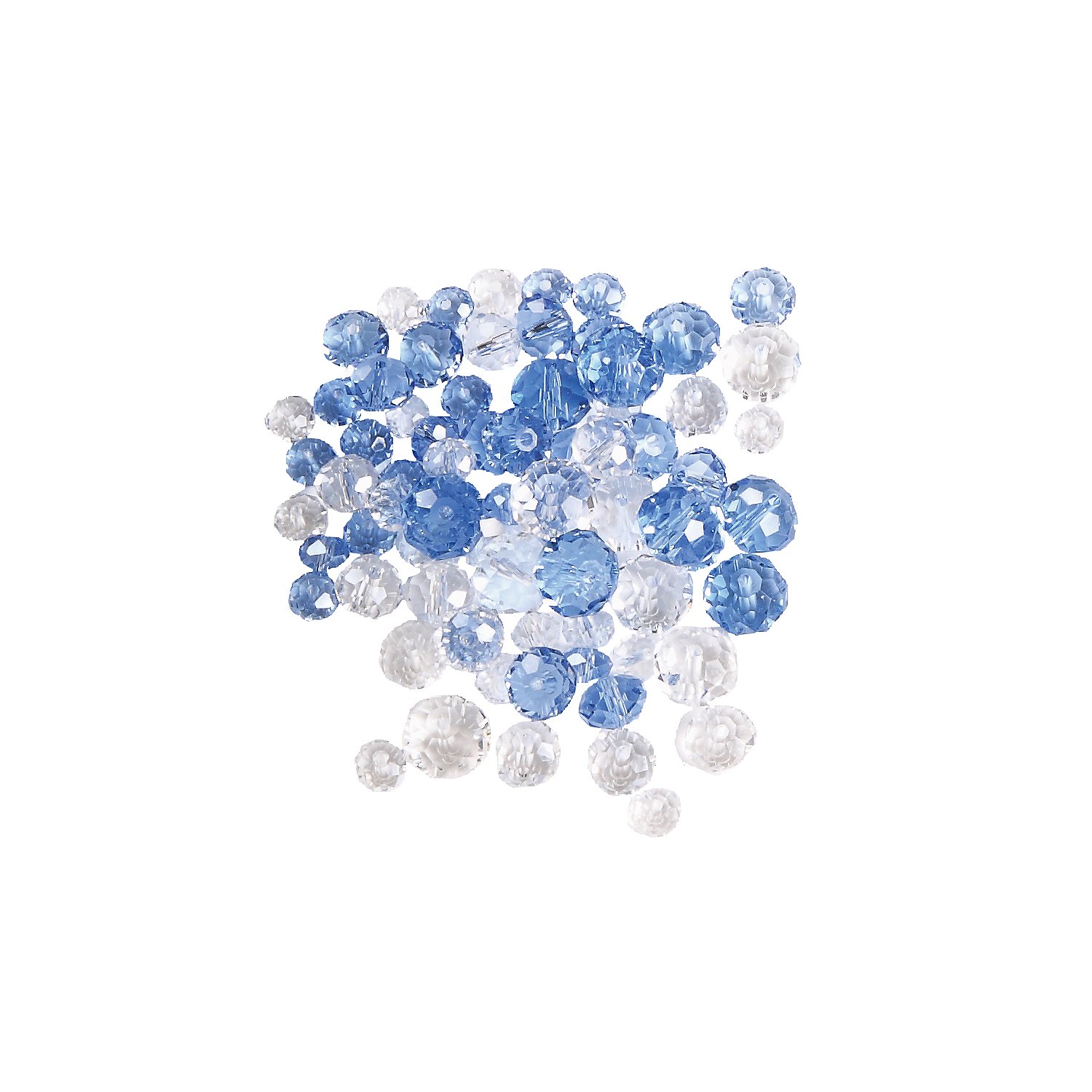 Glasperlen, hellblau-transparent, 80 Stück