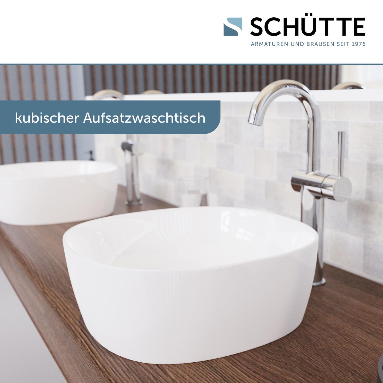 Schütte Aufsatzwaschbecken TASSONI CUBE, freistehendes Waschbecken 44 cm