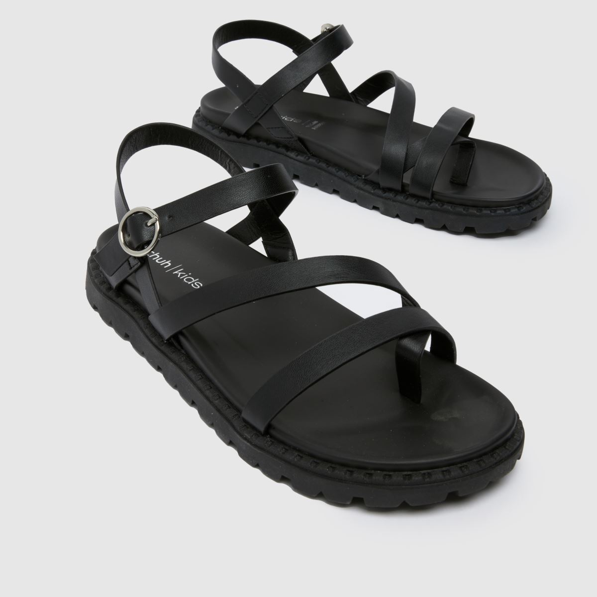 Schuh črni sandali s paščki Trula za dekleta