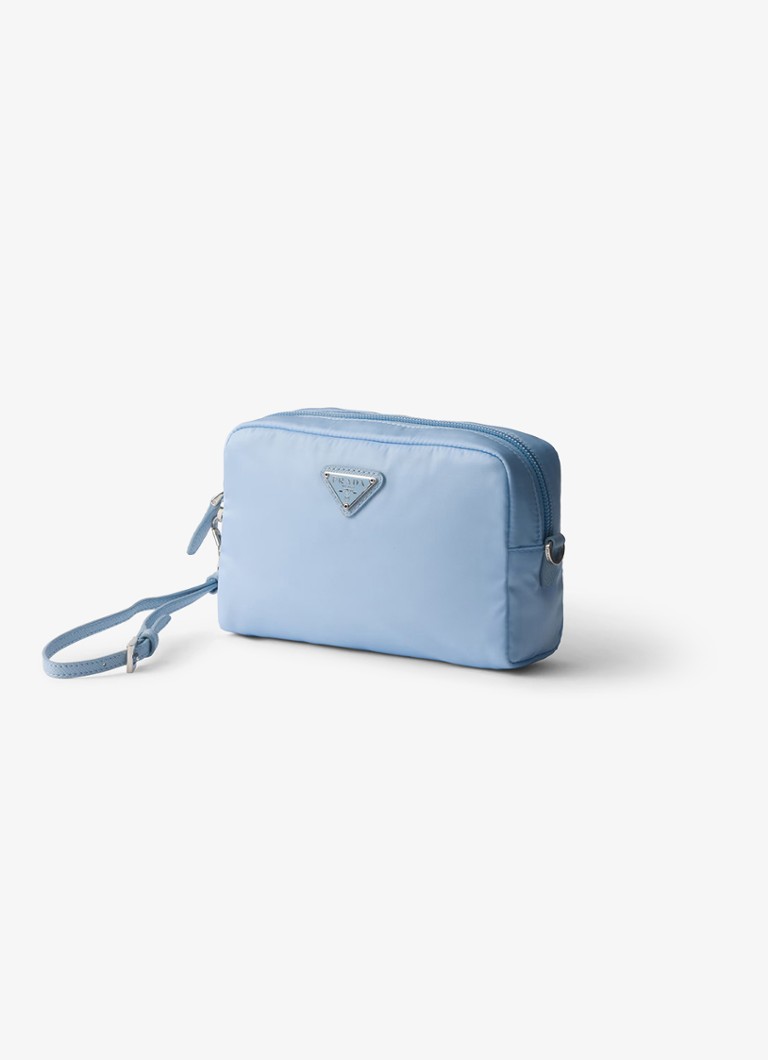 Geantă de toaletă Prada Re-Nylon cu detalii din piele și logo