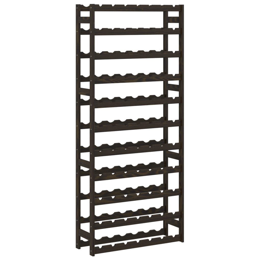 vidaXL Weinregal Weinregal für 77 Flaschen Schwarz Massivholz Kiefer