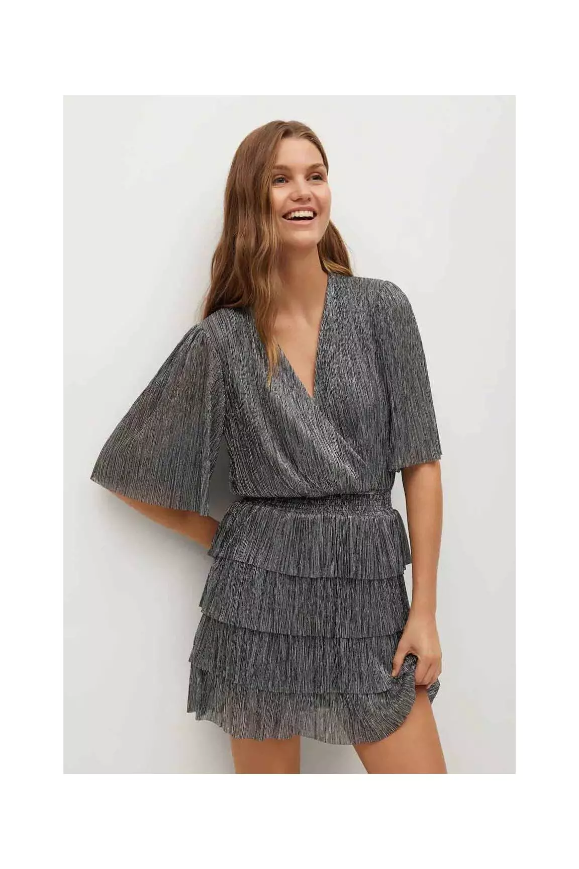 Mango Robes Mi Longues Femme couleur gris
