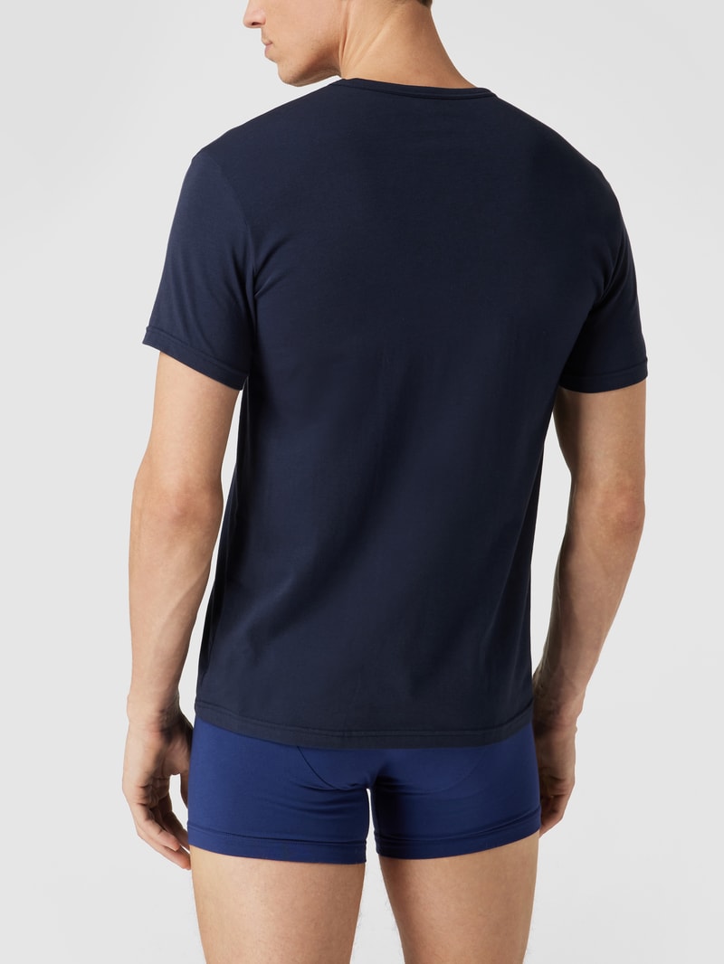 T-Shirt mit Label-Print im 2er-Pack in dunkelblau
