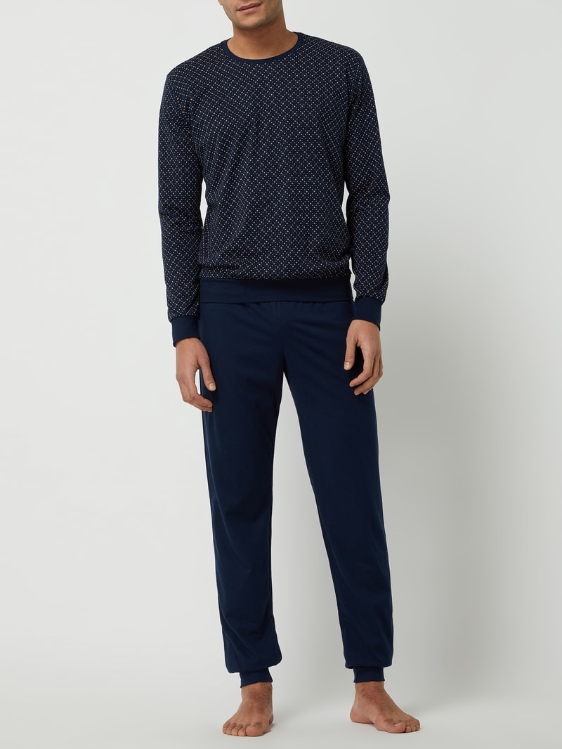 Pyjama aus Baumwolle in marineblau