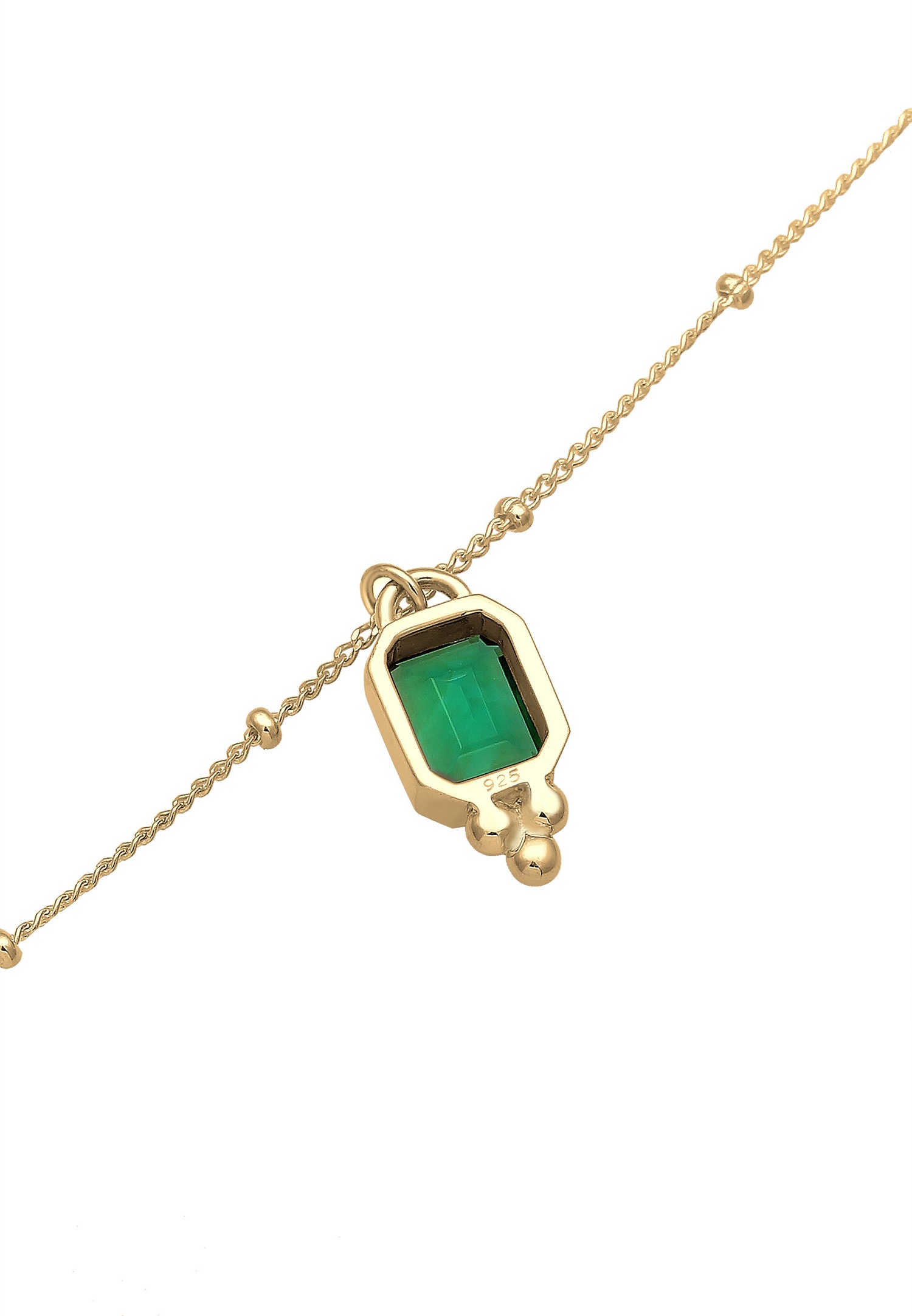 Colgante elegante Elli PREMIUM para mujer con piedra de cuarzo verde en plata de ley 925