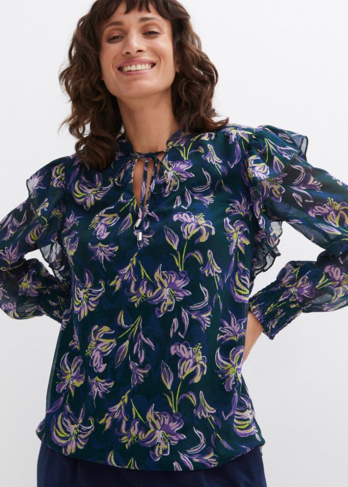 Bluse mit Volants