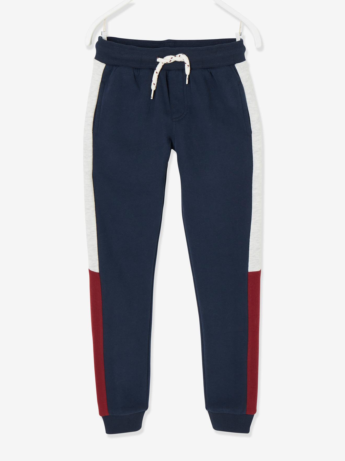 Pantalon de sport garçon bandes côtés encre