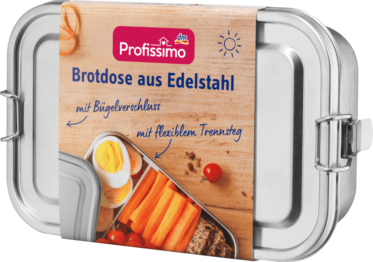 Brotdose aus Edelstahl mit Bügelverschluss, 1 St