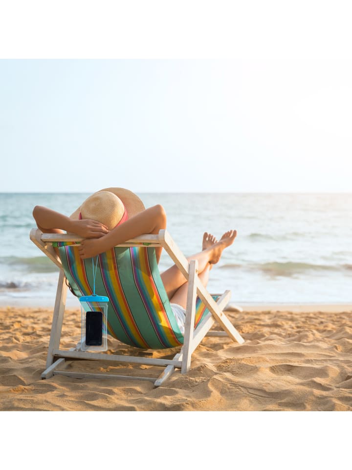 relaxdays 4 x wasserdichte Handyhülle in Blau günstig kaufen onesize